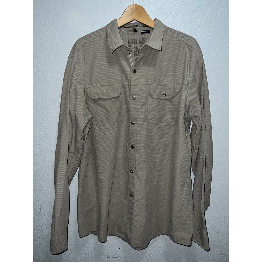 Kuhl Hiking Shirt Long Sleeve Men’s X-Large Tan‎ Outdoor Fishing Camping